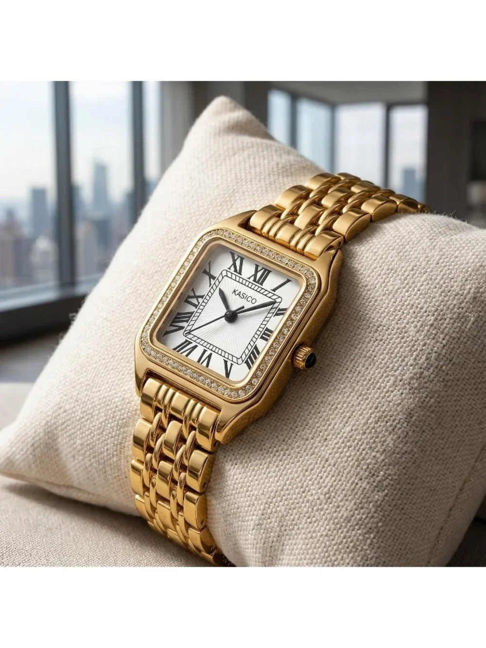 Women's All Gold Luxury Minimalist Roman Numeral Casual Dial Classic Wrist Watch